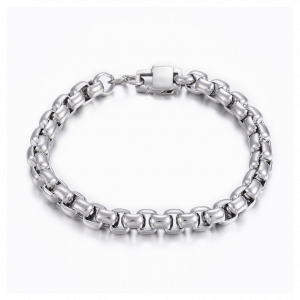 Mens Silver Box Chain Bracelet